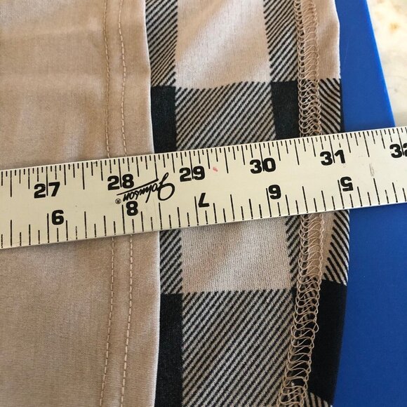 Lildy Womens Plaid Tunic Top NWT Split 3/4 Slv L XL Relax Neutral Office Casual - Picture 9 of 10